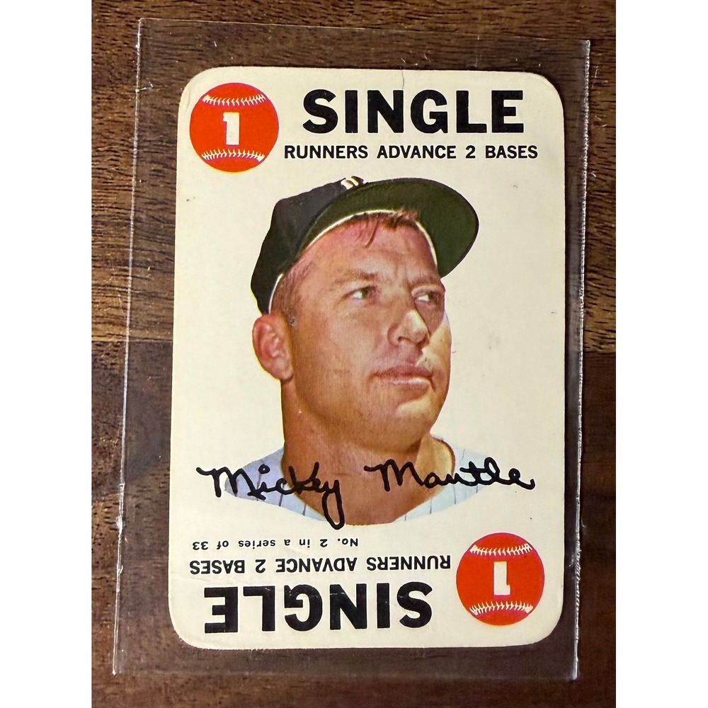 1968 Topps Baseball Game Mickey Mantle No. 2 New York Yankees Vintage Card